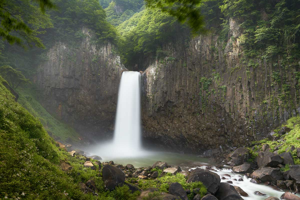 Naena waterfall in summer